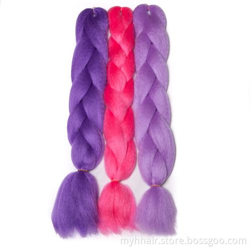Colorful Hair Extensions Braiding braids pure colorful 24 inch 100 g/piece Synthetic hair Glowing Braids Luminous
